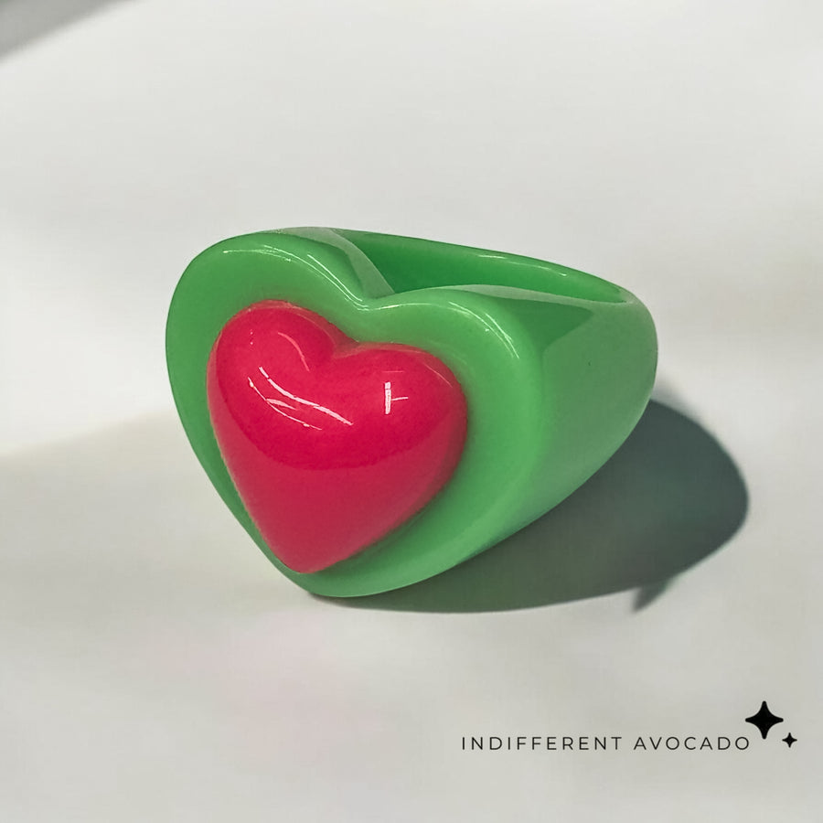 Watermelon heart ring