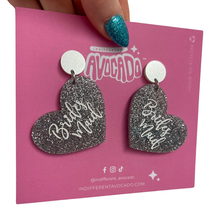 Bridal Earrings Silver Glitter - Wholesale