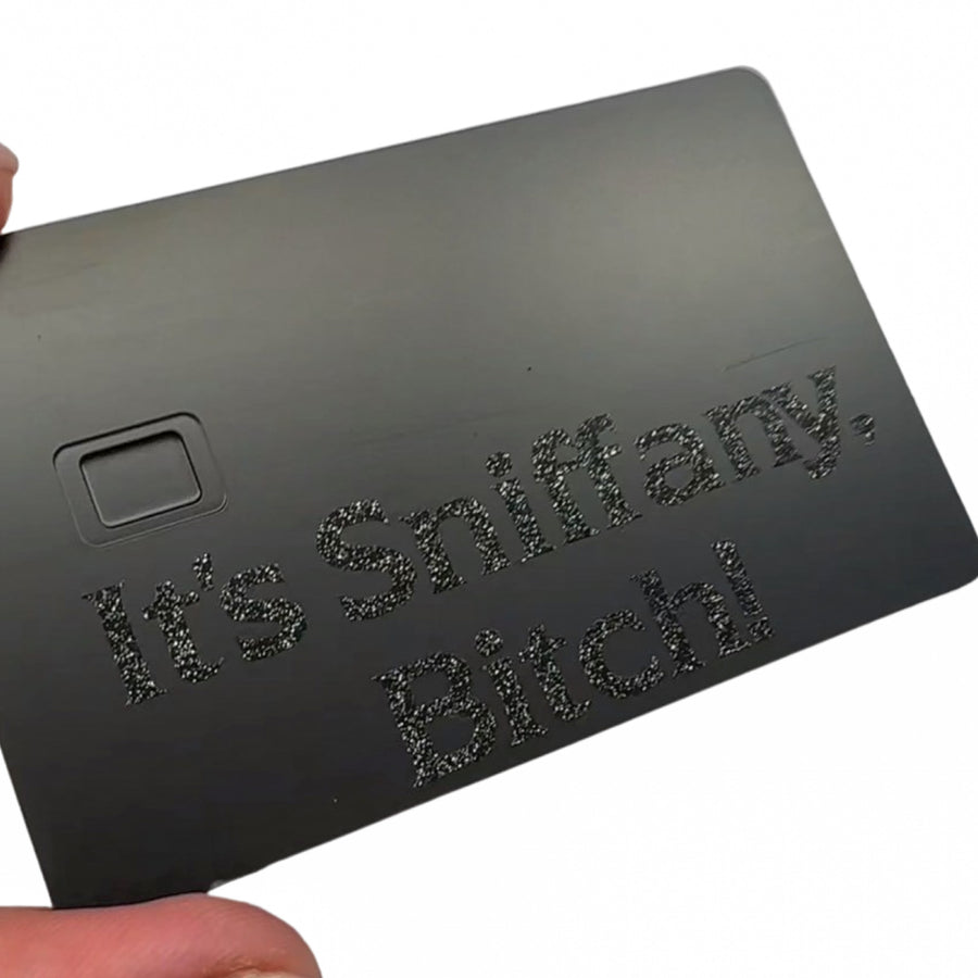Customised Black Card with Black Glitter Straw - please add your text in checkout notes