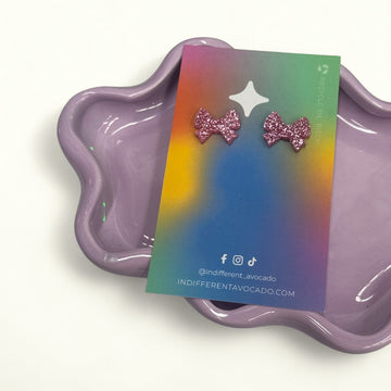 Mini Pink Bow Studs