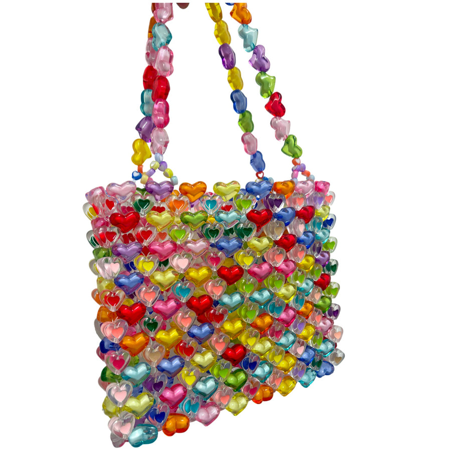Bubble Hearts Beaded Handbag